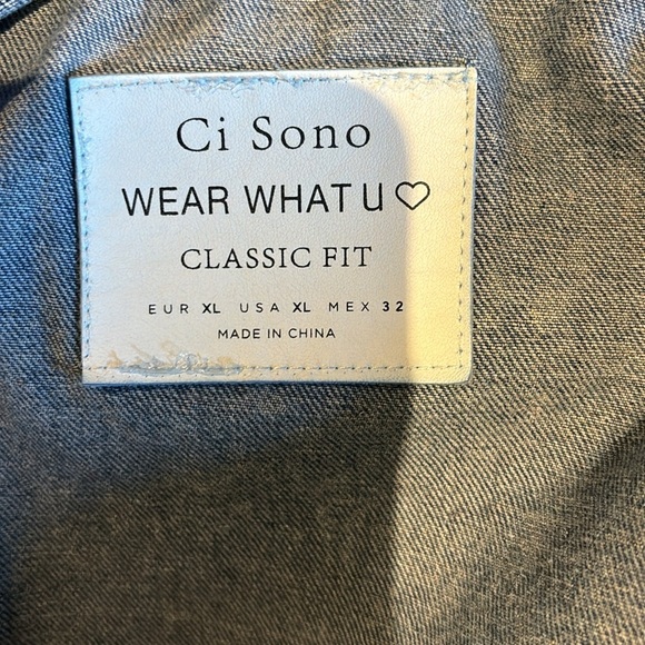 Ci Sono Wear What U 🩶💙luxury diamond stud denim jacket Sz XL - Picture 5 of 15